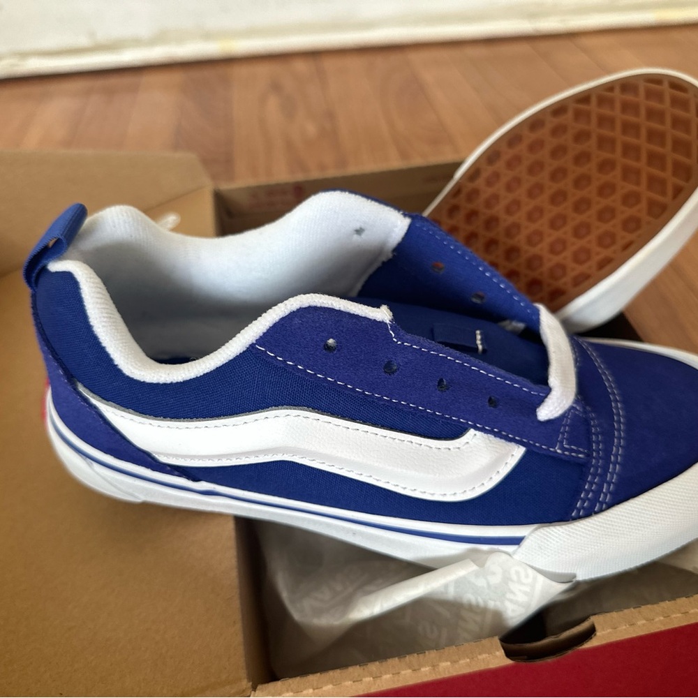 Vans Kids Purplish Blue and White Low-Top Sneakers
